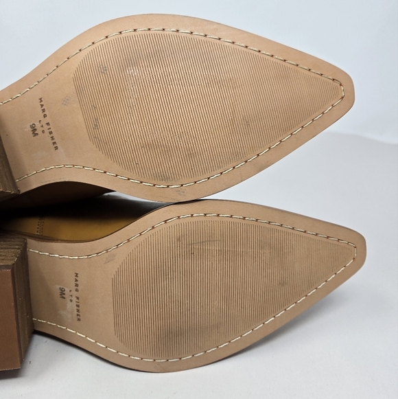 Marc Fisher LTD Women's Western Boots Sz 9M Carmel Leather Ankle Cut Outs Rodeo - Picture 7 of 12